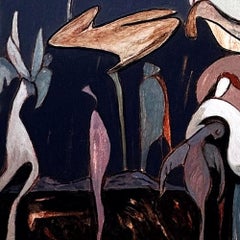 Ciudad de los Ángeles - Pintura acrílica sobre lienzo, abstracta, 48 pulgadas x 60 pulgadas