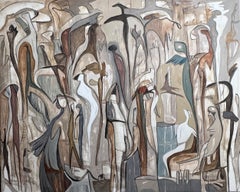 Cosmic Dance - Acrylic Painting on Canvas, Abstract, 48in x 60in