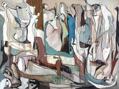 «En armonía» - Pintura acrílica sobre lienzo, abstracta, 36 pulgadas x 48 pulgadas