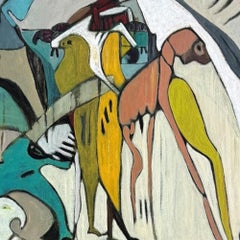 Fantasia 2 - Peinture acrylique sur toile, abstraite, 48 pouces x 48 pouces