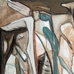 Baci celesti - Pittura acrilica su tela, astratta, 36 x 36 cm