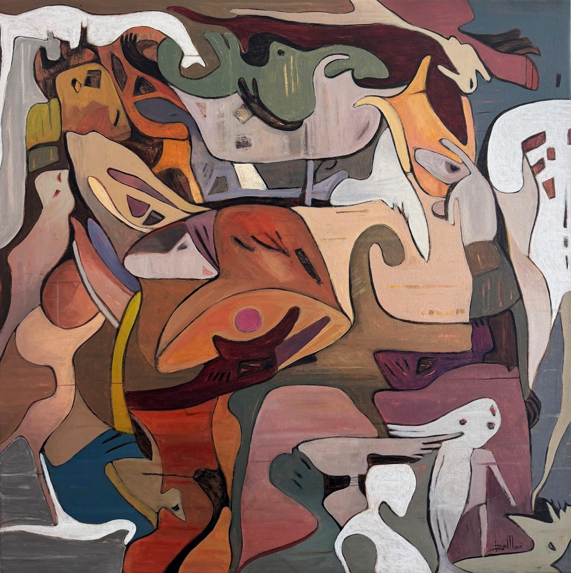 Illusion - Acrylic Painting on Canvas, Abstract, 48in x 48in