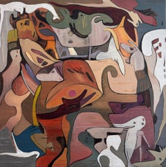 Illusion - Acrylic Painting on Canvas, Abstract, 48in x 48in