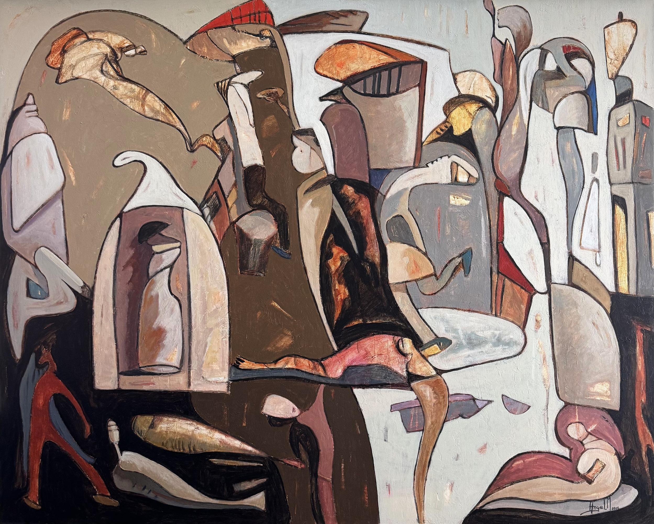 Unendliche Harmonien – Acrylgemälde auf Leinwand, abstrakt, 122 cm x 152 cm