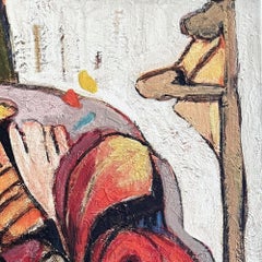 Las Rosas - Pintura acrílica sobre lienzo, Abstracto, 24in x 36in