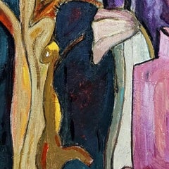 Lilas - Pintura acrílica sobre lienzo, Abstracto, 24in x 30in