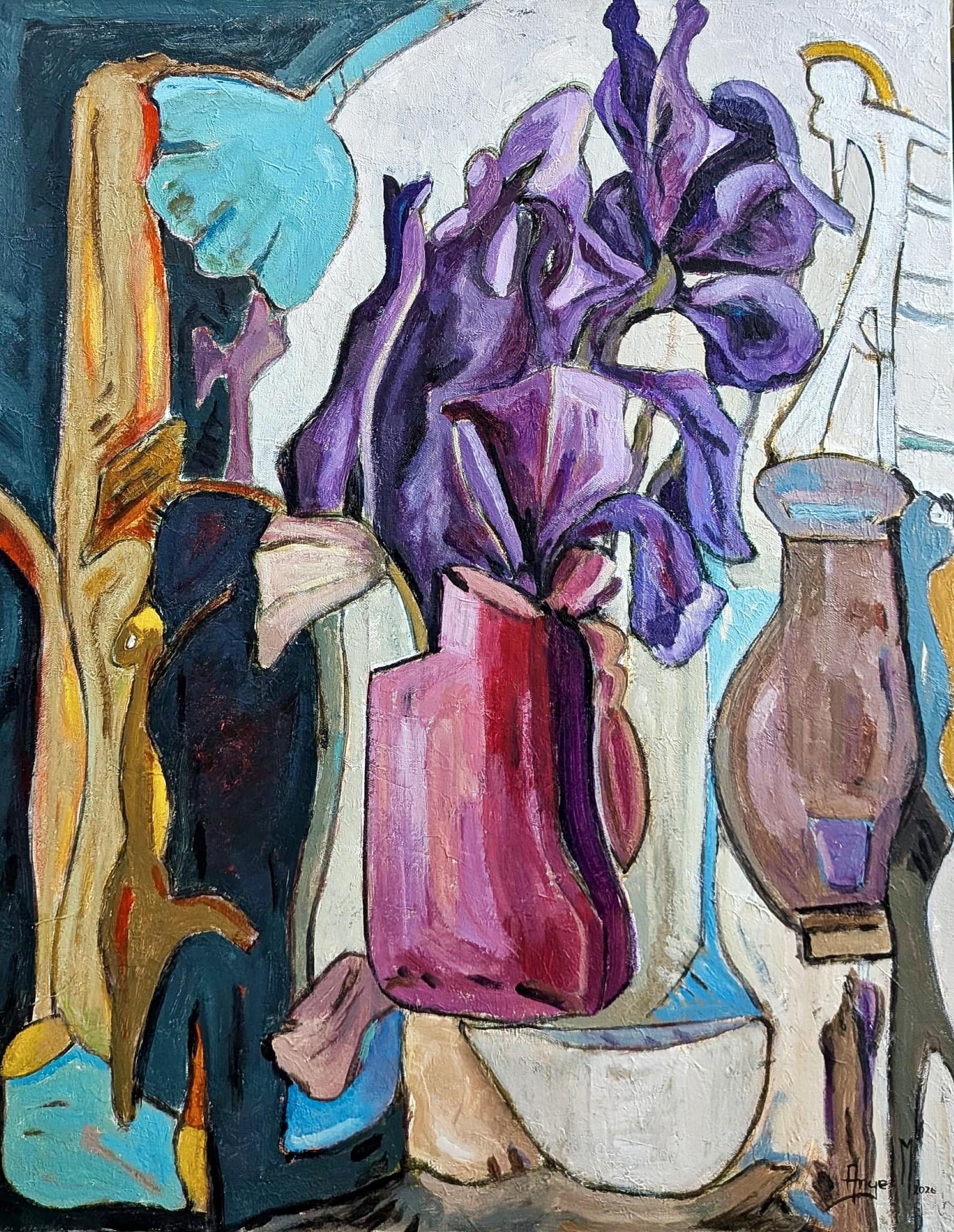 Lilas - Acrylic Painting on Canvas, Abstract, 24in x 30in