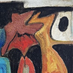 Lilium Auratum - Pintura acrílica sobre lienzo, Abstracto, 24in x 24in