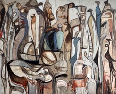 Makrokosmos - Acrylgemälde auf Leinwand, Abstrakt, 48in x 60in