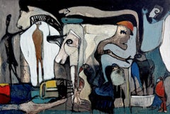 Mosaic of Souls - Acrylic Painting on Canvas, Abstract, 24in x 36in