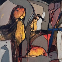 Notti d'estate - Pittura acrilica su tela, astratta, 36 x 36 cm