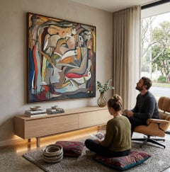 Unchartered - Acrylic Painting on Canvas, Abstract, 48in x 48in