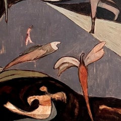„Where Life Becomes“ – Acrylgemälde auf Leinwand, abstrakt, 48 Zoll x 60 Zoll