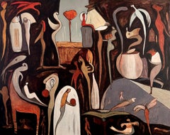 „Where Life Becomes“ – Acrylgemälde auf Leinwand, abstrakt, 48 Zoll x 60 Zoll