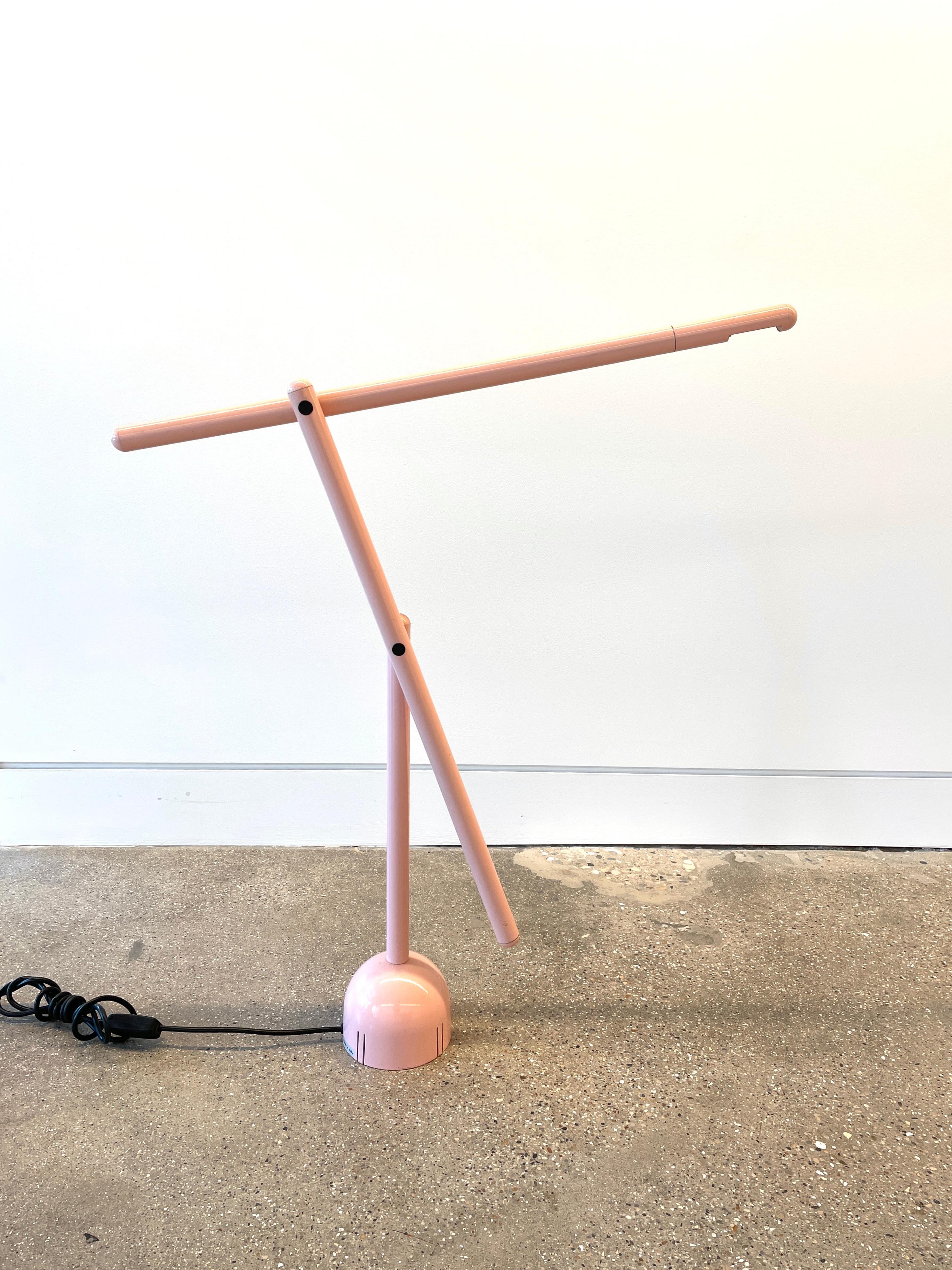 Italian Mario Arnaboldi rare pink “Mira” lamp for Programaluce, Italy, 1984