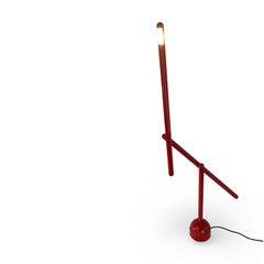 Mario Arnaboldi rare red “Mira” lamp for Programaluce, Italy, 1984