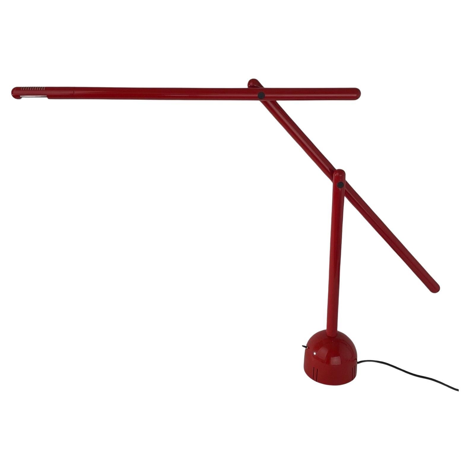 Mario Arnaboldi rare red “Mira” lamp for Programaluce, Italy, 1984