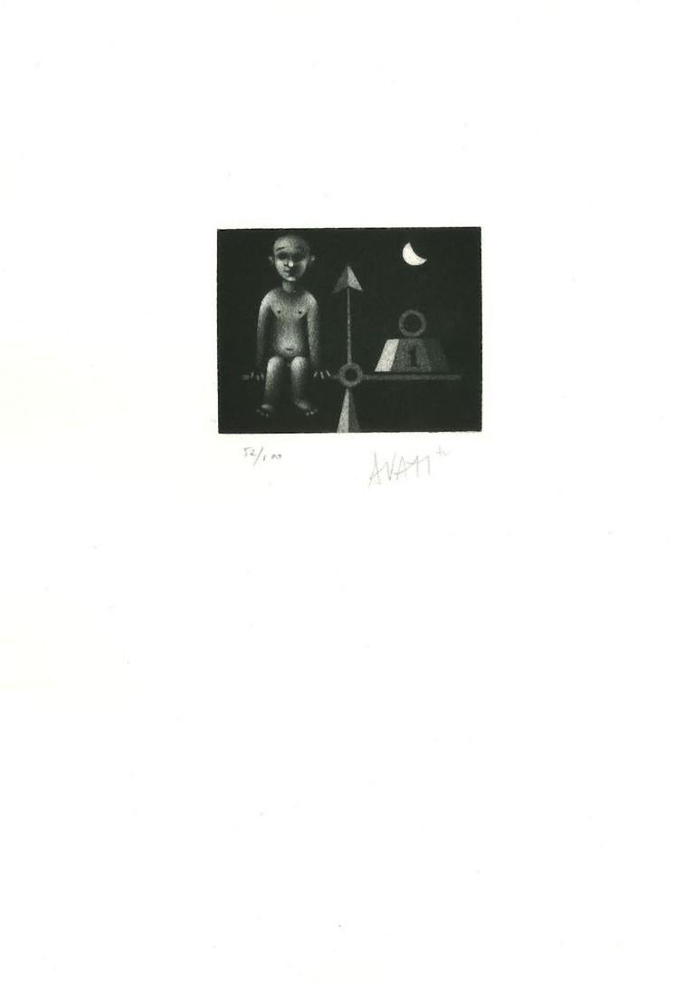 équilibre - Gravure sur papier de Mario Avati - années 1960 en vente 1