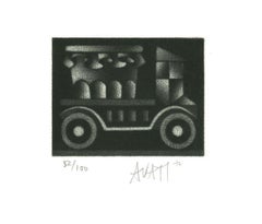 Vintage Blowing - Etching on Paper by Mario Avati - 1970s