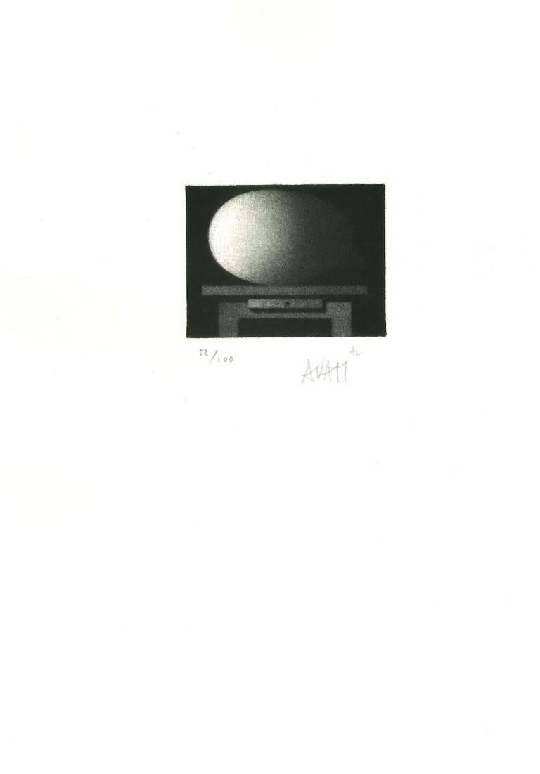 Bureau - Gravure sur papier de Mario Avati - Années 1960 en vente 1
