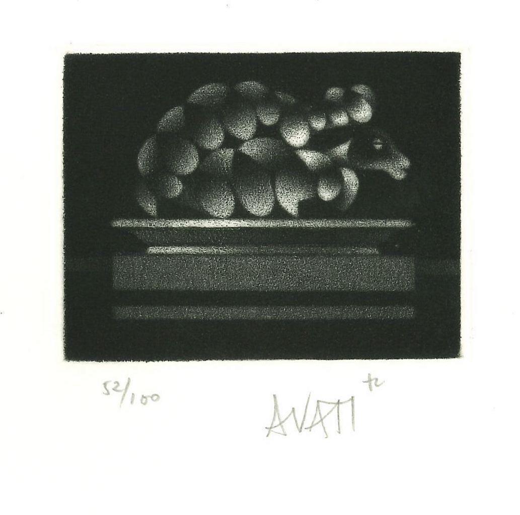 Hedgehog - Gravure sur papier de Mario Avati - Années 1960