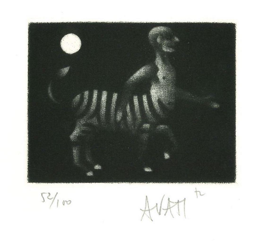 Hybrid Creature – Radierung auf Papier von Mario Avati – 1960er Jahre