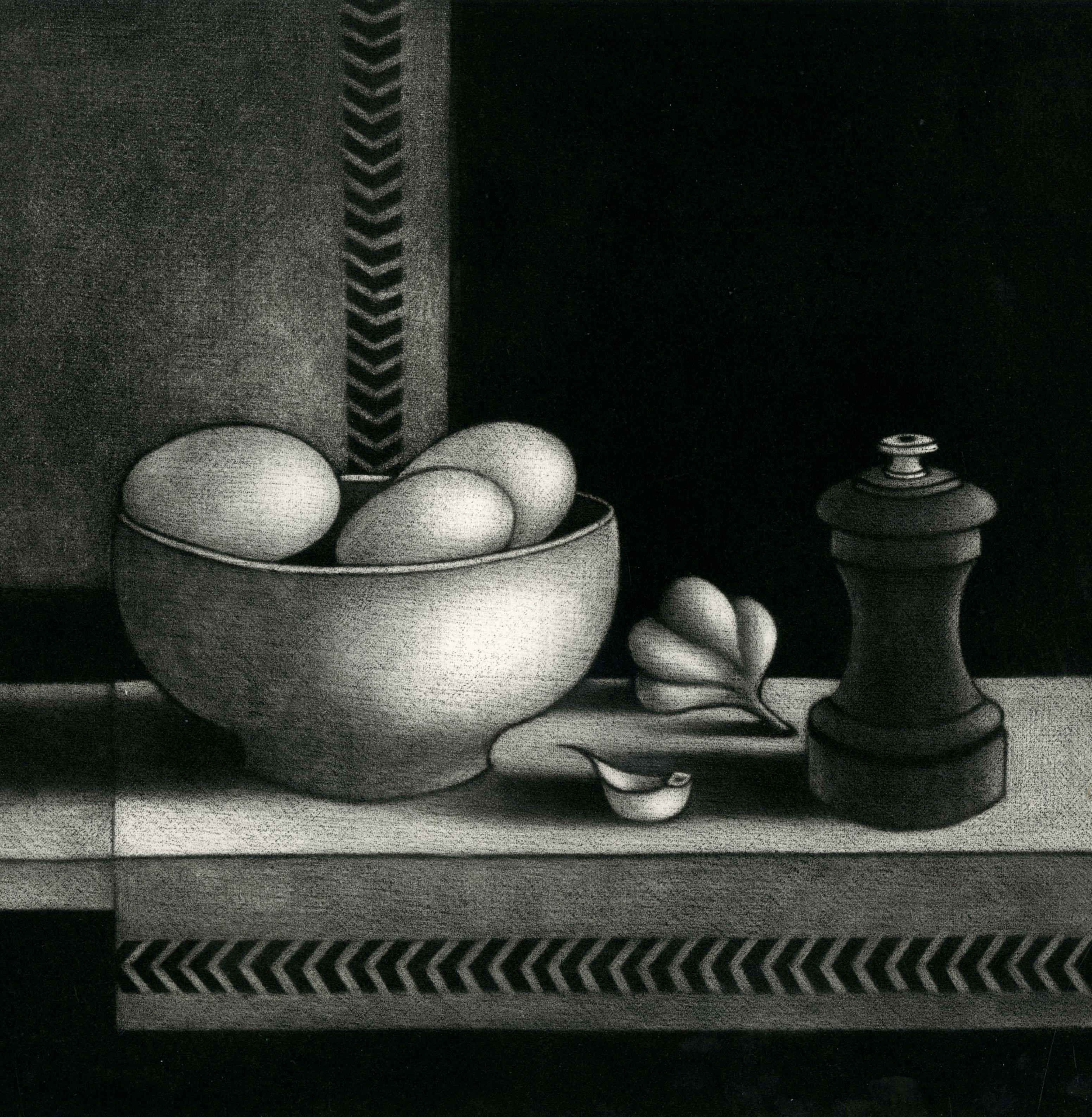 Nature morte au bulbe d'ail
Mezzotinta, 1957
Firmado, titulado y numerado a lápiz (ver fotos)
Edición: 50 (40/50)
Estado: Excelente
Imagen: 10 7/8 x 11 5/8 pulgadas
Hoja: 14 7/8 x 18 3/8 pulgadas
Procedencia: Adquirido al artista
       Charles