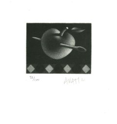 Needle in Apple - Etching on Paper by Mario Avati - 20th Century