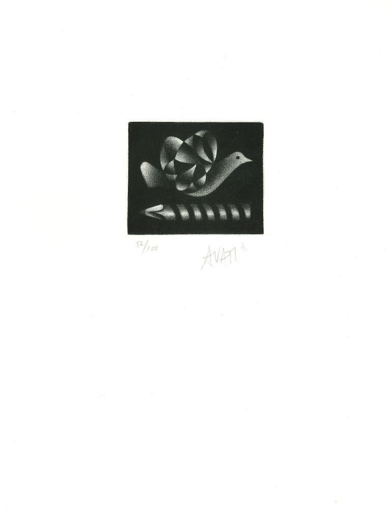 Paloma - Aguafuerte sobre papel de Mario Avati - Siglo XX en venta 1