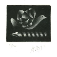 Pigeon - Gravure sur papier de Mario Avati - XXe siècle