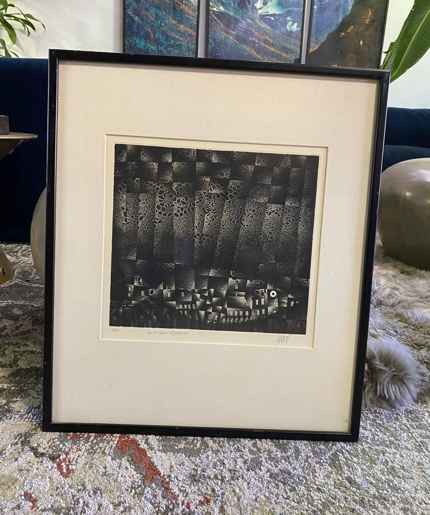A wonderful black and white image and work by French/Monaco-born artist Mario Avati who was internationally regarded as a master of the mezzotint printing technique. 

The print is hand pencil signed, numbered (38/50), and titled 