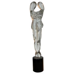 Mario Badioli for Oggetti Murano Embracing Couple Art Glass Sculpture