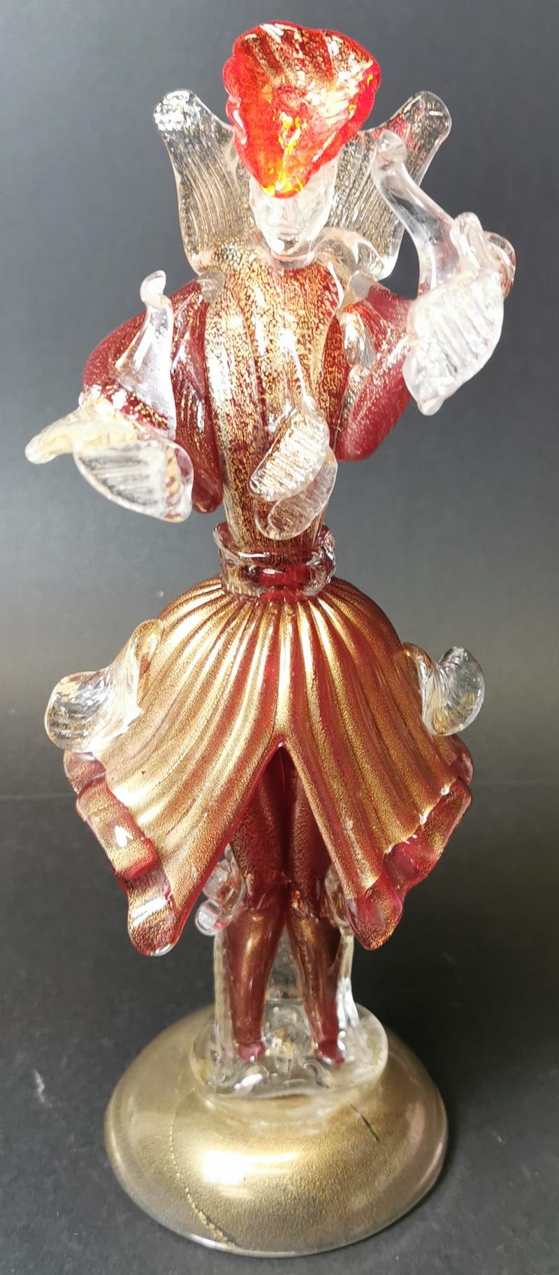 Mid-Century Modern Mario Badioli Murano Glass Figure For Sale