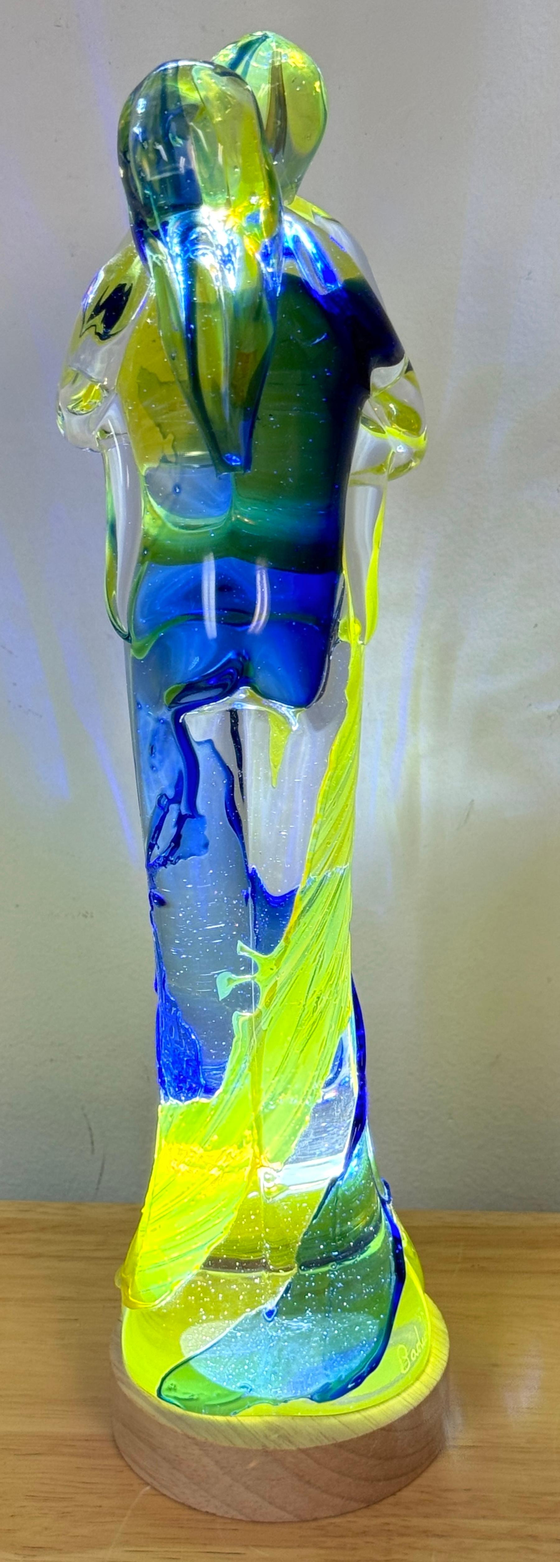 Mario Badioli, Figure abbracciate in vetro blu, verde e giallo uniche nel loro genere in vendita 6