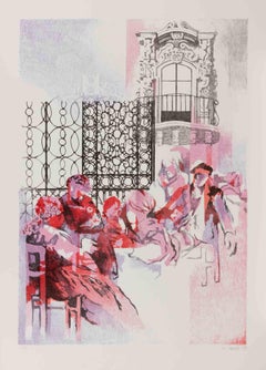 People - Lithograph by Mario Bardi - 1979