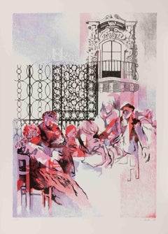 People - Lithograph by Mario Bardi - 1979