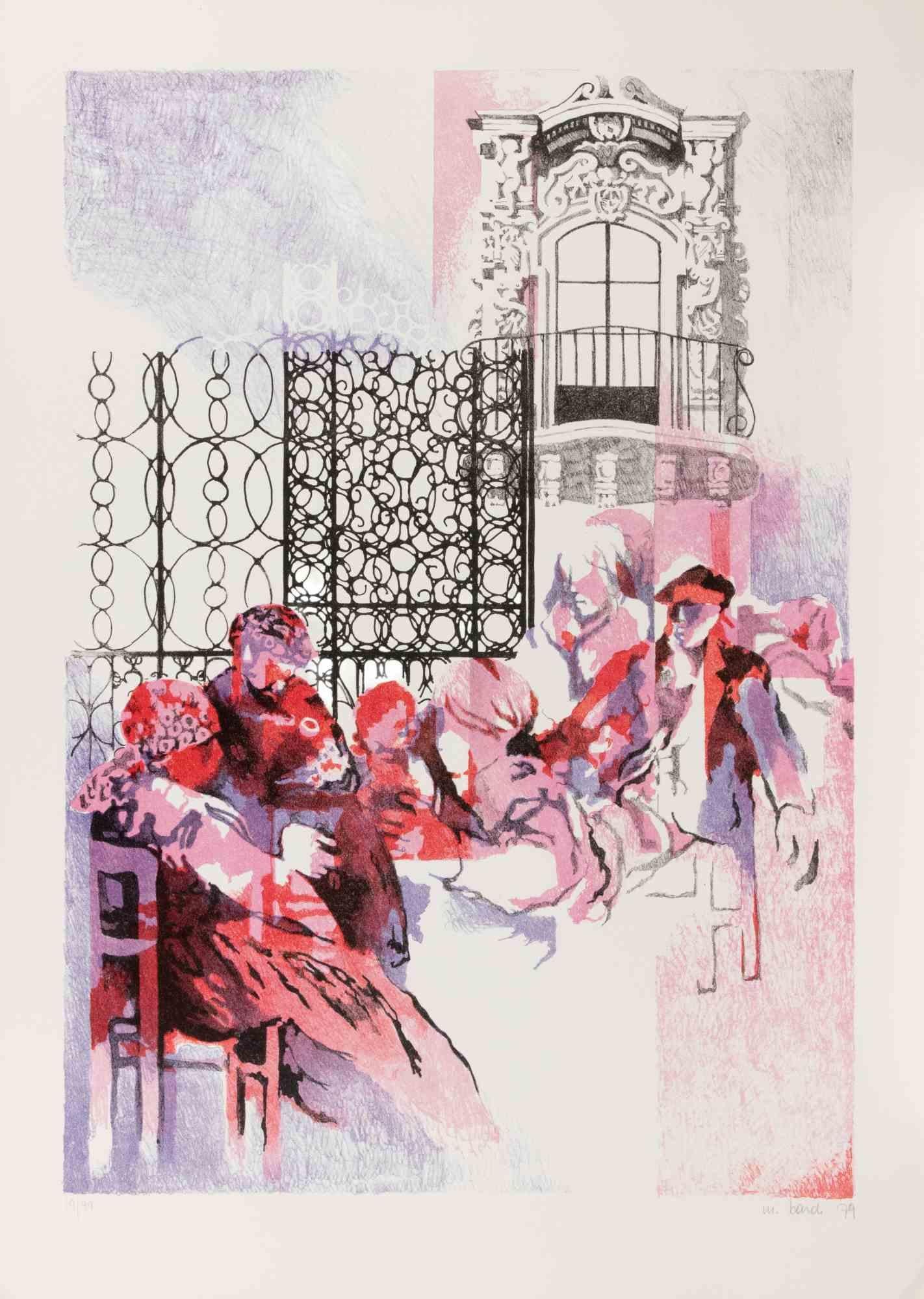 Lithograph on paper realized by Mario Bardi in 1979.

Hand signed and numbered in pencil.

Edition of 99.

Very good condition.