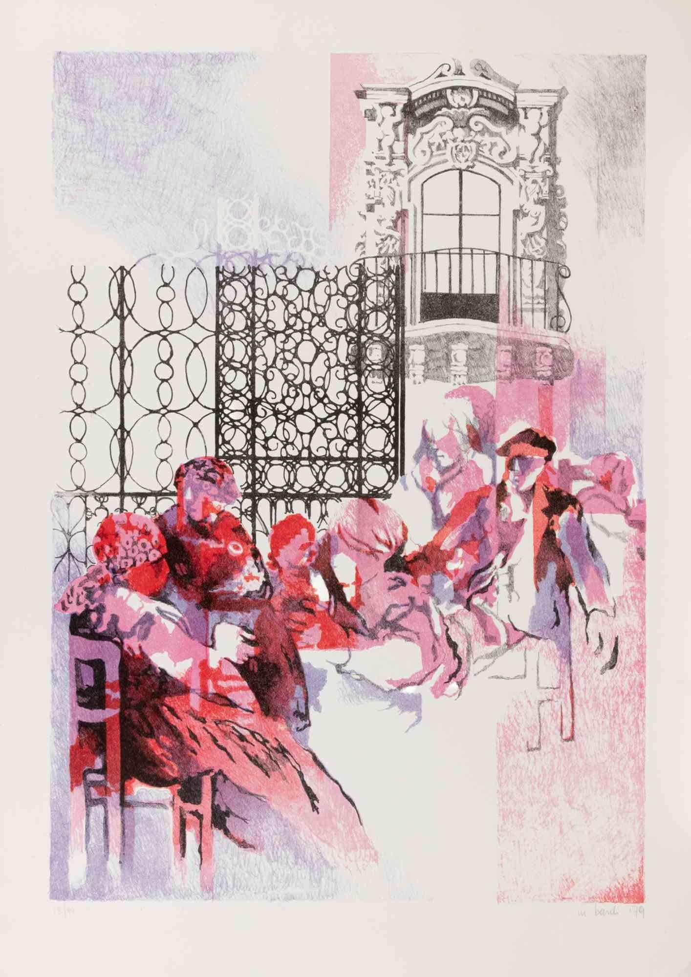 People - Lithograph by Mario Bardi - 1979