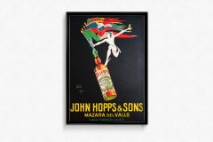 Mario Bazzis Originalplakat von 1923 für Marsala Alkohol John Hopps & Sons