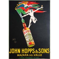 L'affiche originale de Mario Bazzi pour Marsala alcohol John Hopps & Sons, 1923