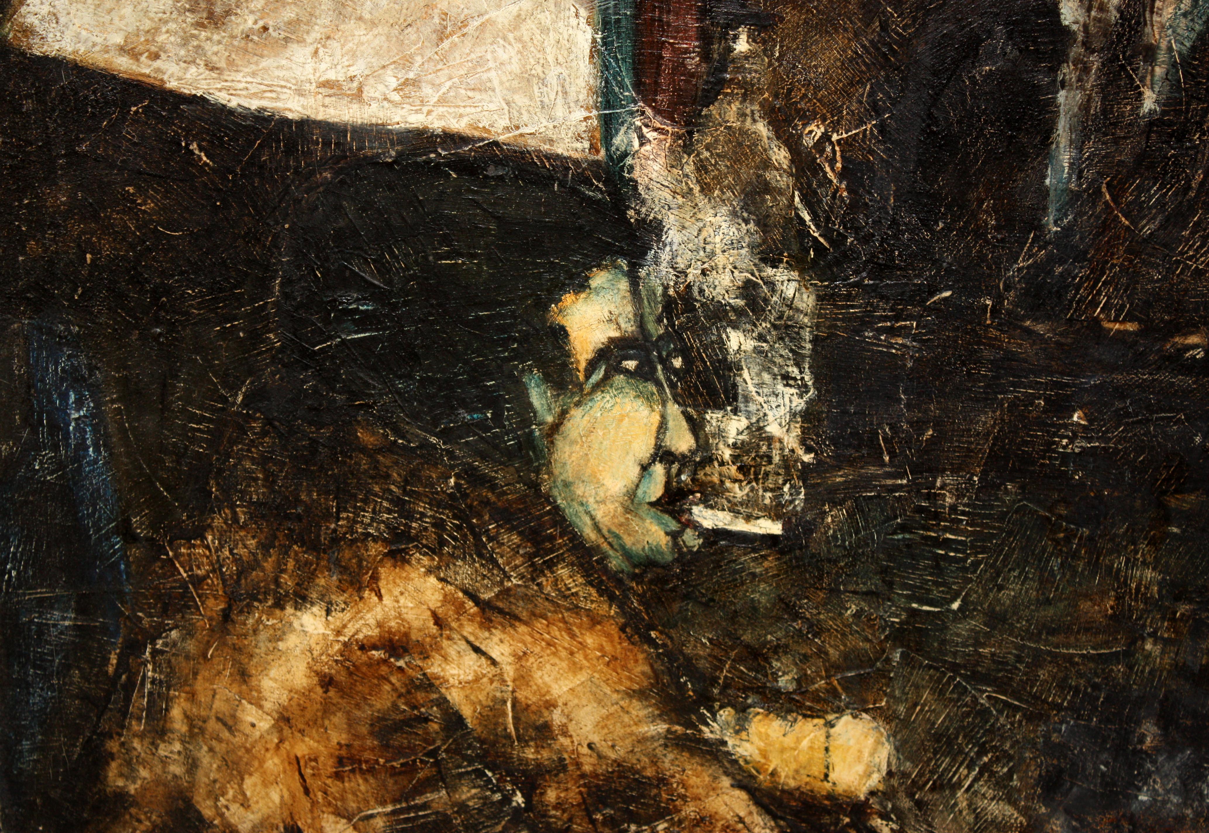 Mover ficha - Óleo sobre tela - Año 1966 For Sale 5