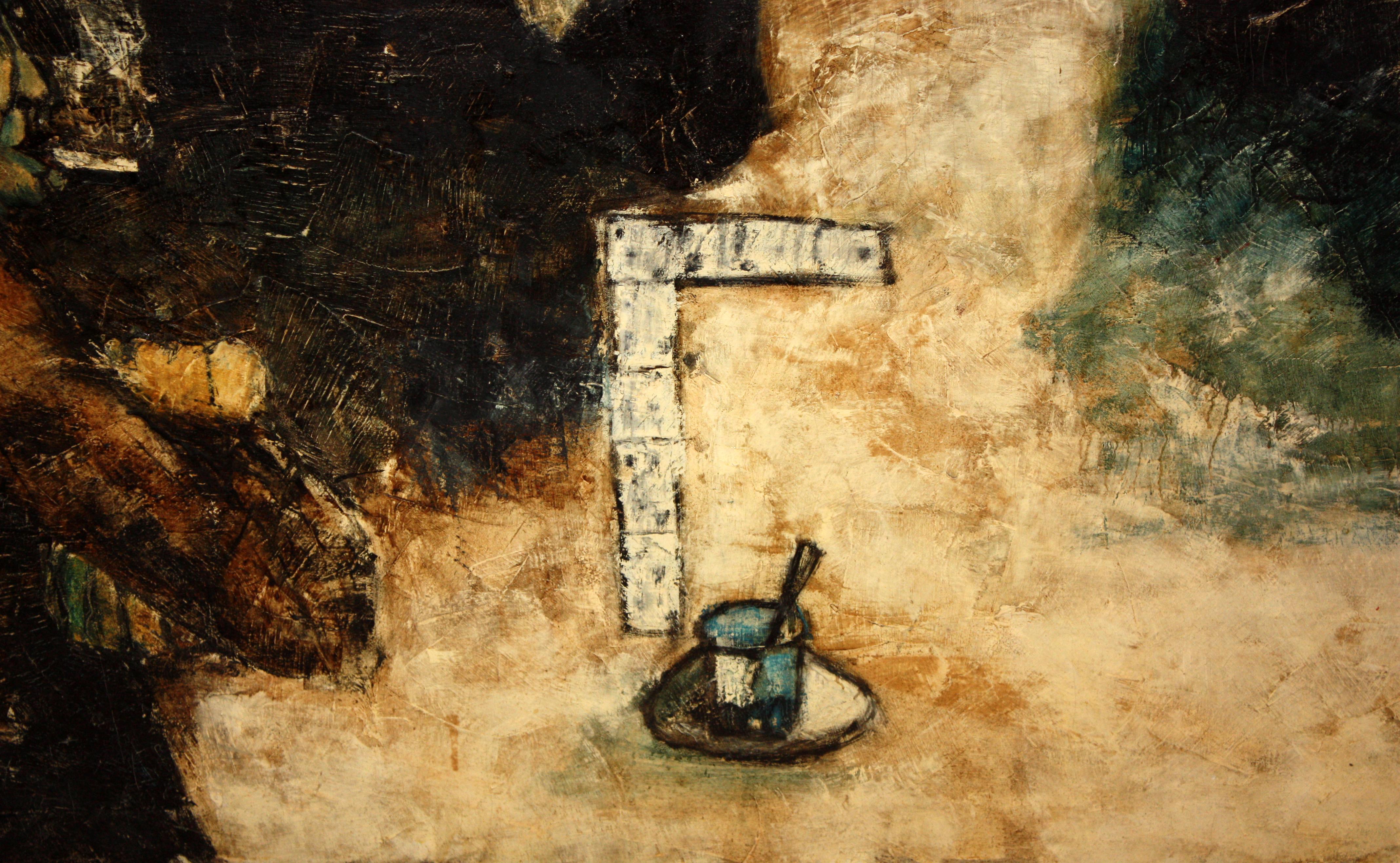 Mover ficha - Óleo sobre tela - Año 1966 For Sale 6