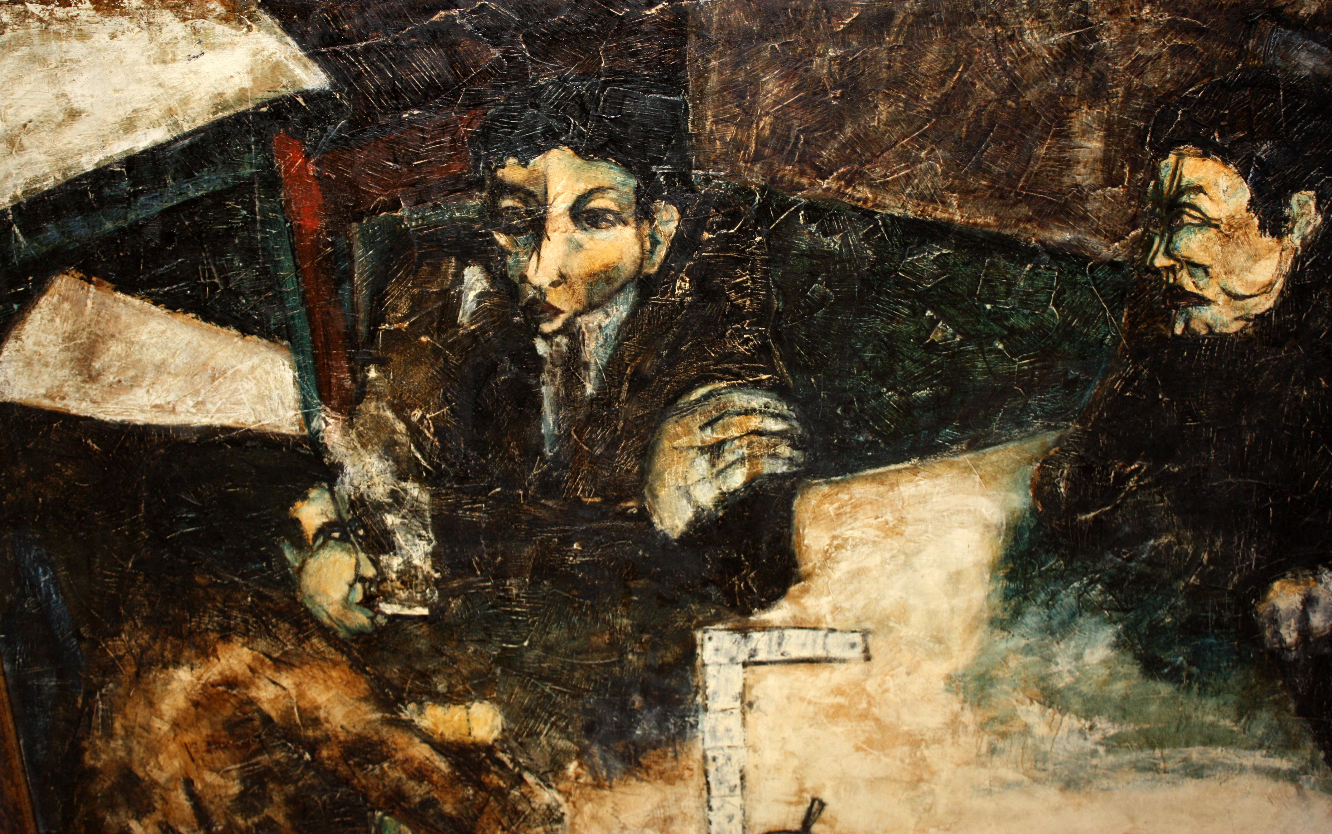 Mover ficha - Óleo sobre tela - Año 1966 - Expressionist Painting by Mario Bedini
