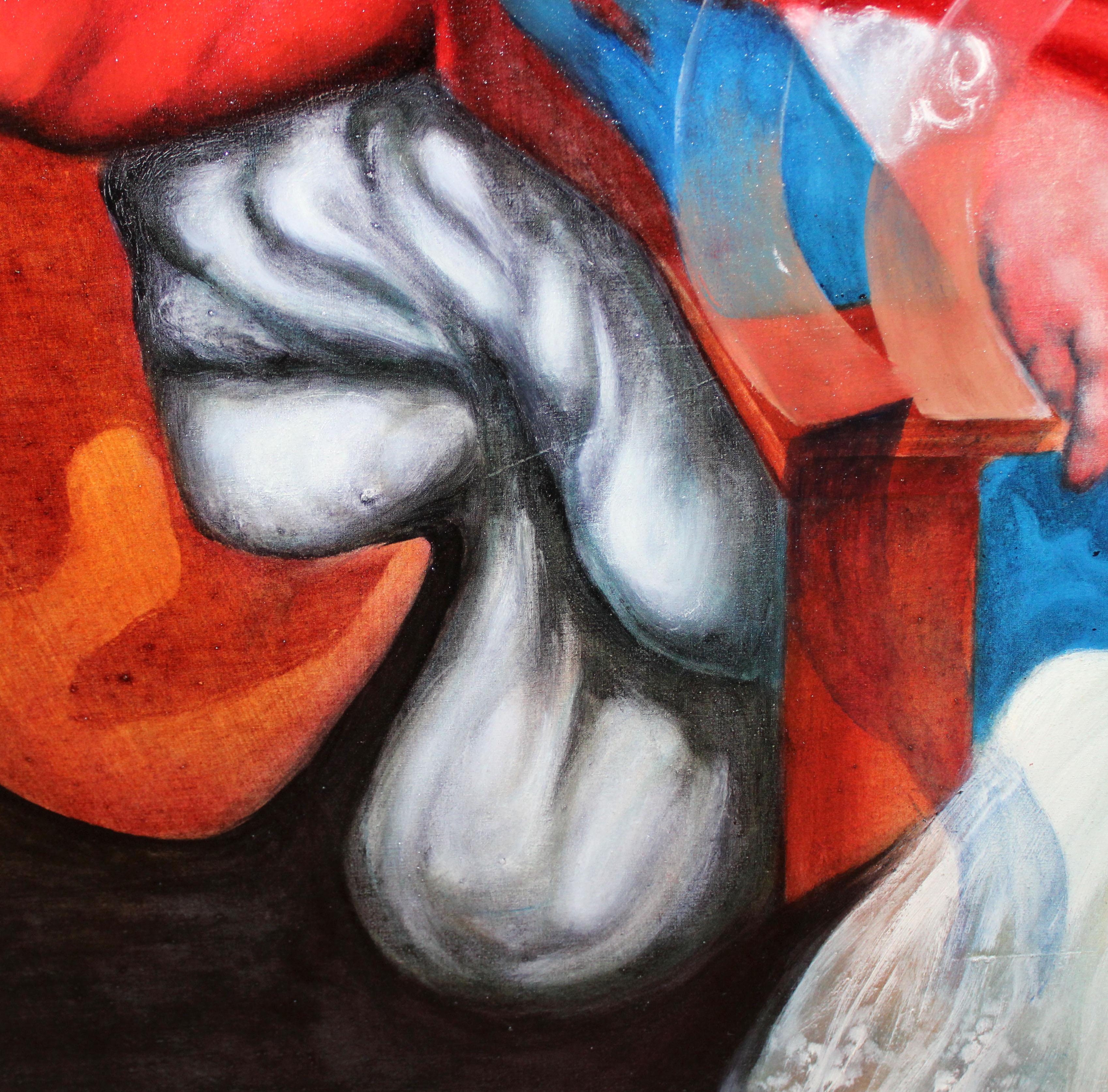 Estudio de Inocencio x - Óleo sobre tela - Rouge Abstract Painting par  Mario Bedini