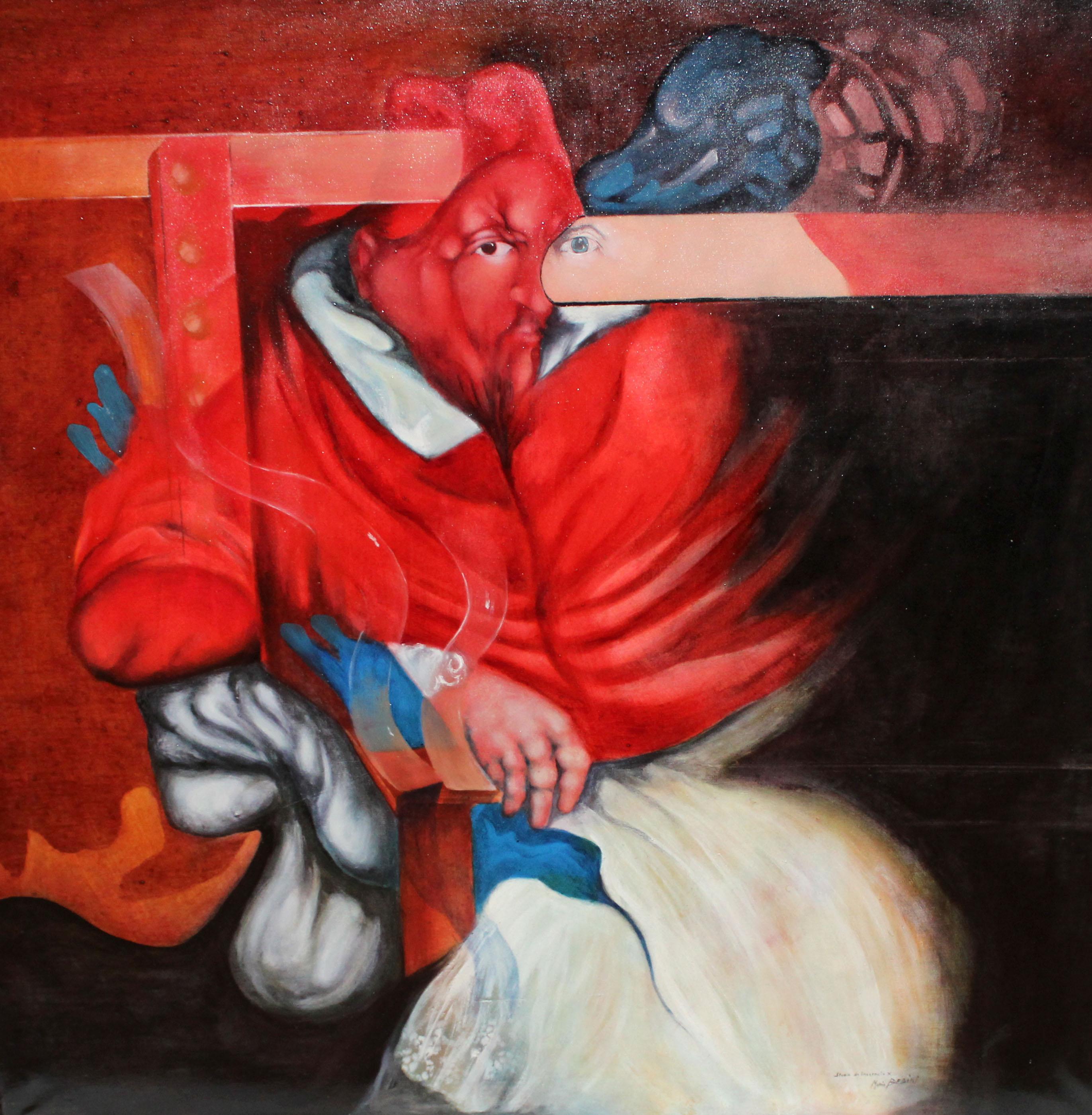 Abstract Painting  Mario Bedini - Estudio de Inocencio x - Óleo sobre tela