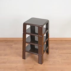 Mario Bellini 4 Gatti Brown Stacking Coffee or Side Tables for B&B, Italy 1970s