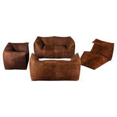 1972 Mario Bellini 4-Piece Suede Leather Bambole Sofa Set for C&B Italia