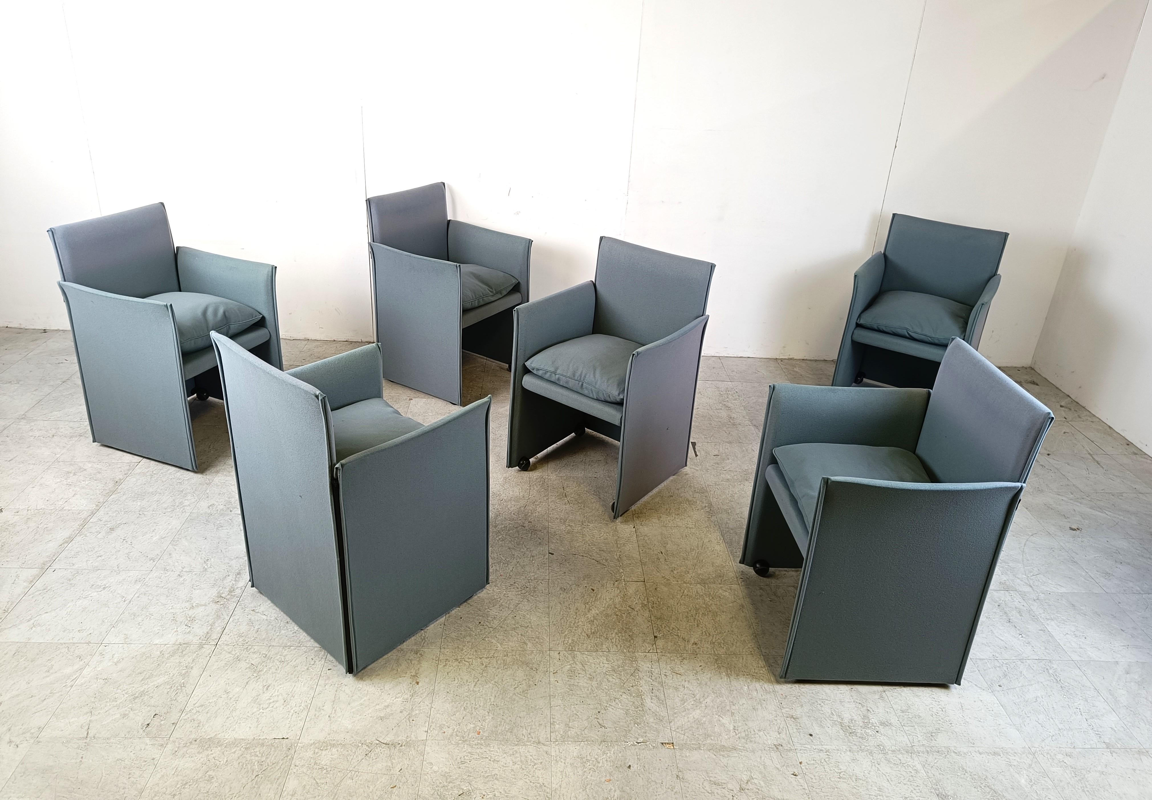 Fabric Mario Bellini 401 Break chairs for Cassina, 1990s 
