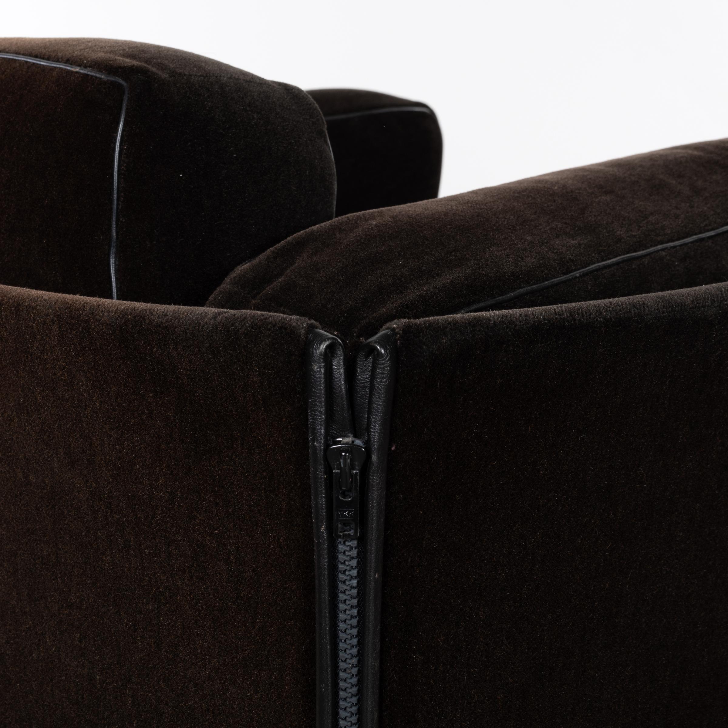 Mario Bellini 405 Duc Lounge Armchairs in Dark Brown Fabric by Cassina, Italy 4
