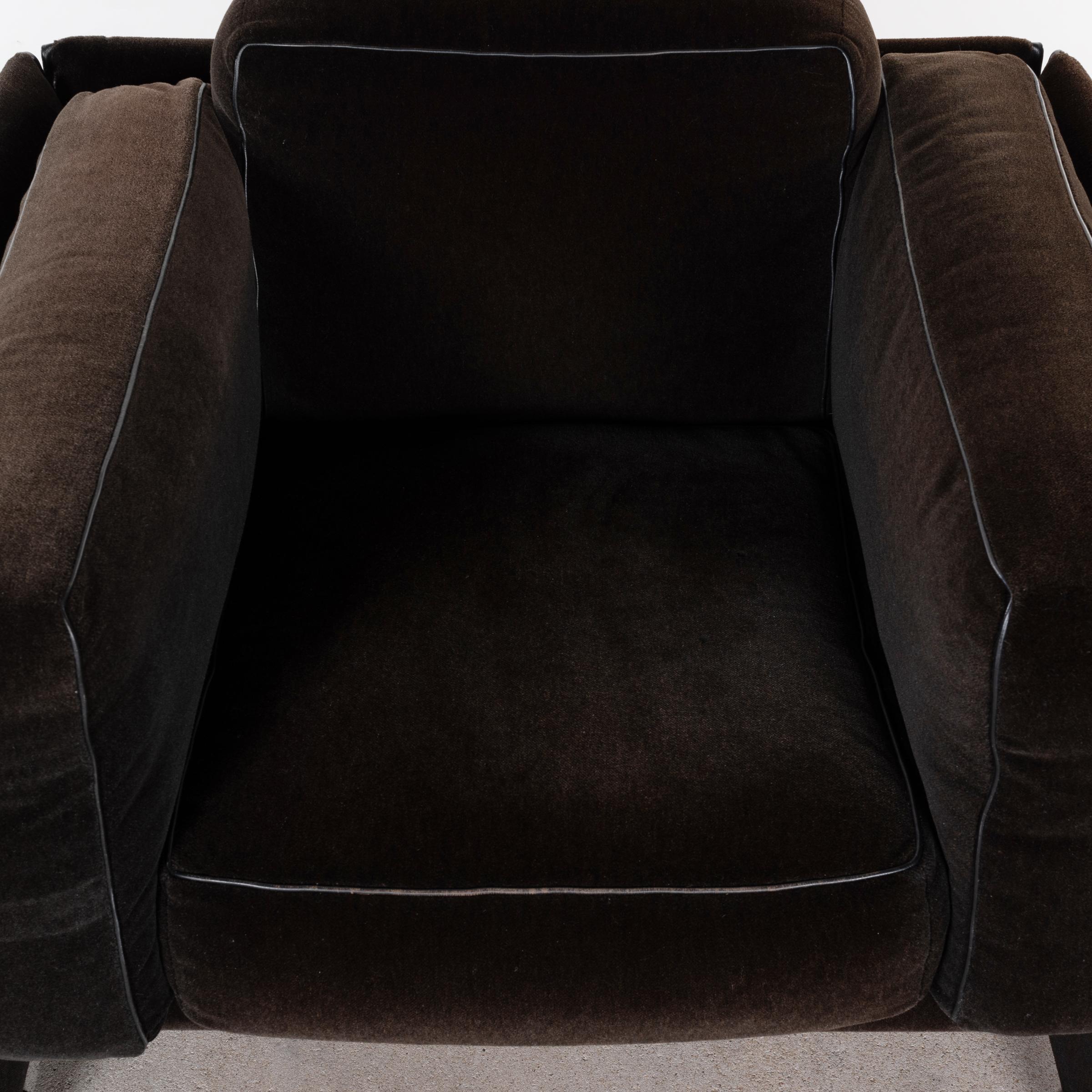 Mario Bellini 405 Duc Lounge Armchairs in Dark Brown Fabric by Cassina, Italy 5